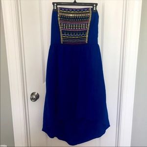 Maurices Strapless Beaded High Low Dress